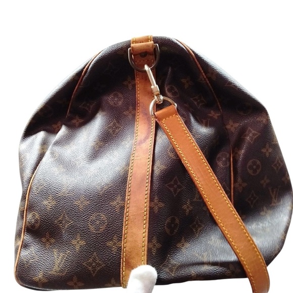 Vintage Authentic Louis Vuitton Brown Monogram Duffel Bag with Vachetta Leather - Picture 4 of 9